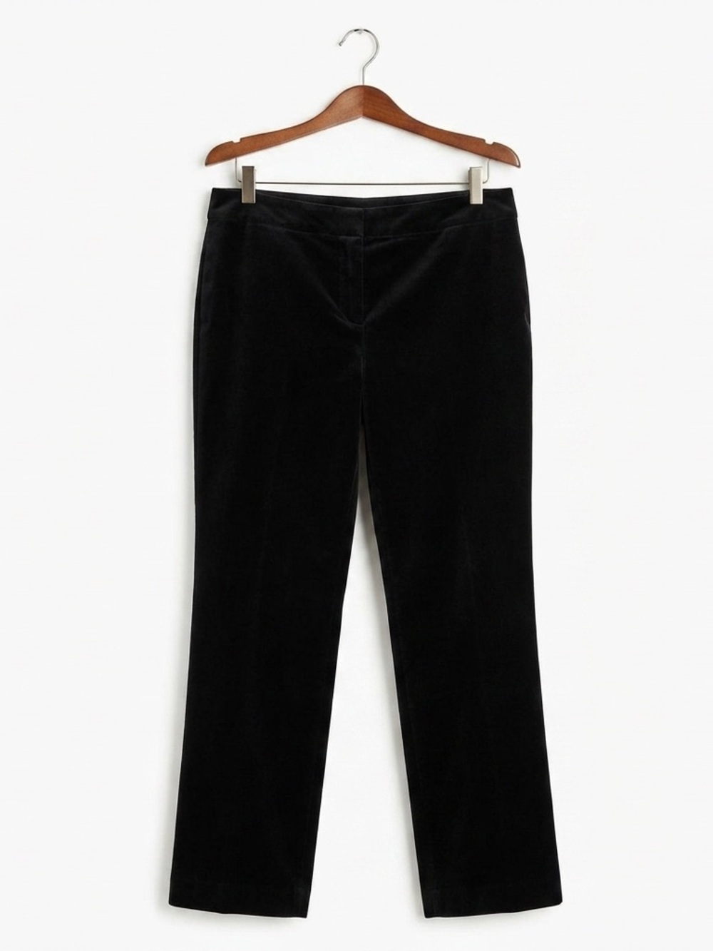 Talbots Black Velvet Slim Ankle Pants 14P Cotton